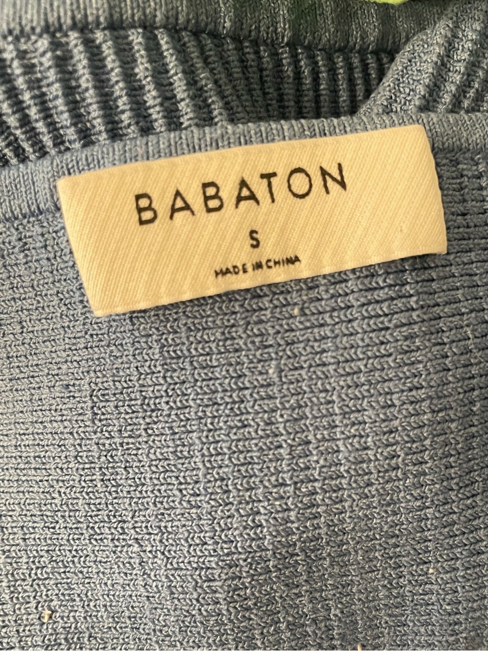 Babaton Ribbed Square-Neck Crop Tank Blue Small - Picture 3 of 4